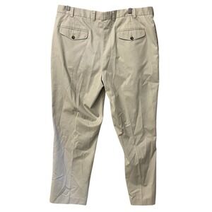 LL Bean Chinos VTG Mens 40 (39) Khaki Tan Pant Straight Leg Flat Front Trousers